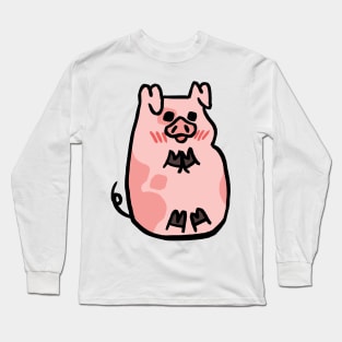 Cute Cartoon Piggy Blushing Long Sleeve T-Shirt